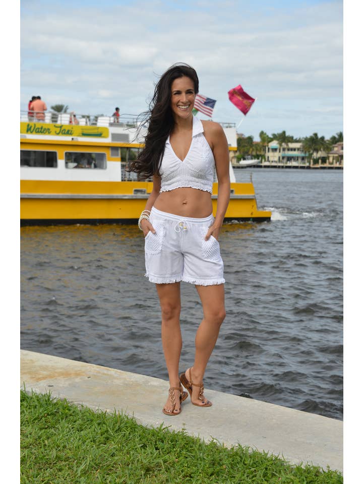 Cotton Natural - Wholesale Shorts - Women's - Fiji Shorts - White1