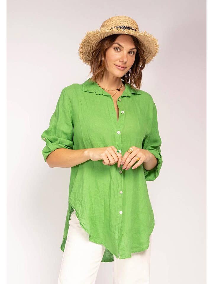 la maison des fibres naturelles - Wholesale Button Down Shirt - Women's - 100% linen shirt 620159