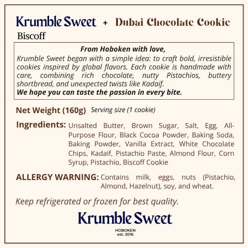 Krumble Sweet - Wholesale Biscuit - Dubai Chocolate Cookie - Biscoff Flavor11