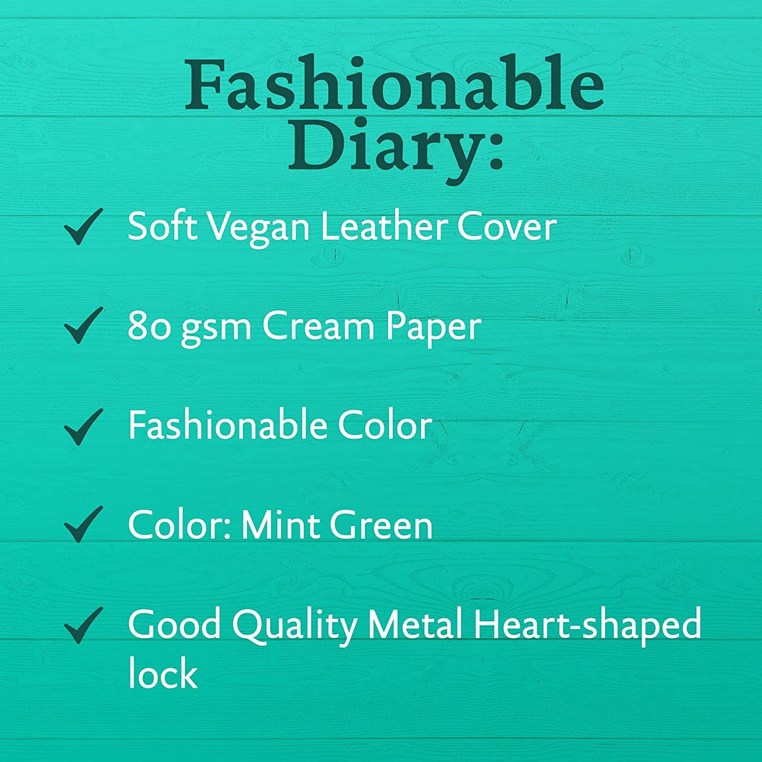 Victoria's Journals - Vendita all'ingrosso Diario/Agenda - Bambini - Diario con lucchetto a forma di cuore per ragazze con chiave, copertina vegana (menta)7