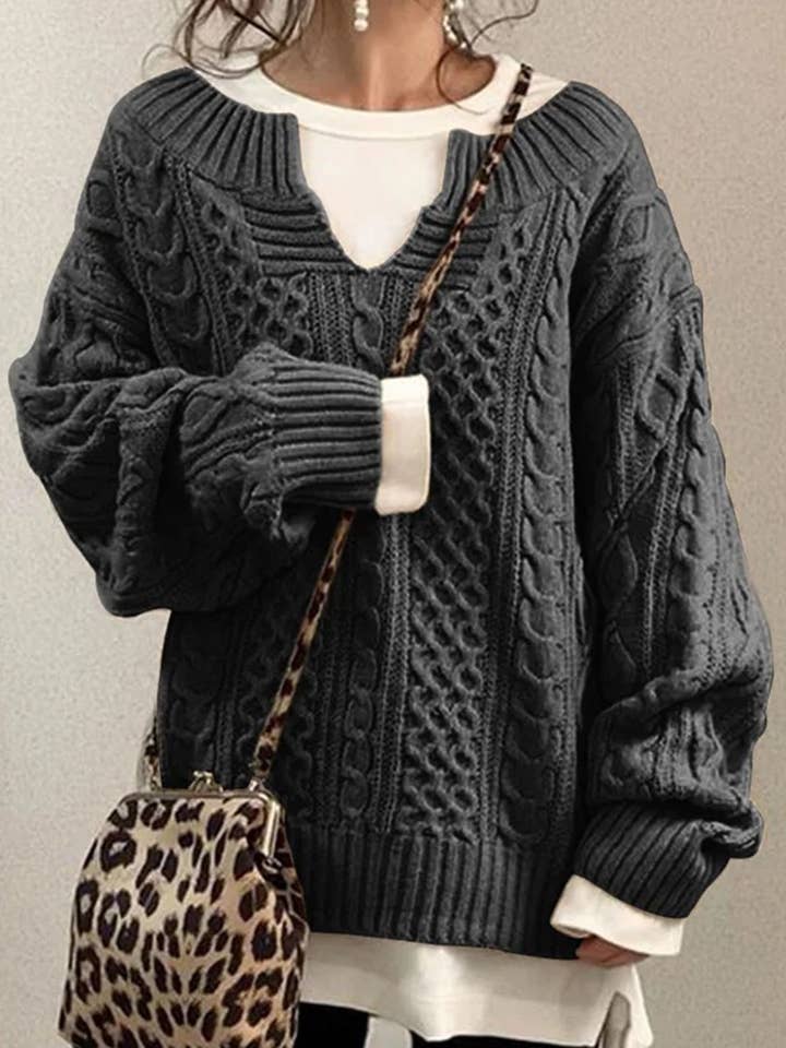Lovenne - Wholesale Knit Sweater - Women's - Casual knitted cable-knit sweater11