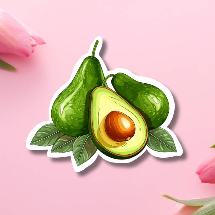 Avocado Bunch Vinyl Sticker for wholesale by Hikaru Tara Art Arst & Craft Gift Shop