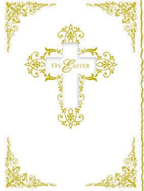 Seasonal Easter Greeting Card Cross Gold On Cream CRGE07823 for wholesale by Carol Wilson Fine Arts Inc./For Arts Sake