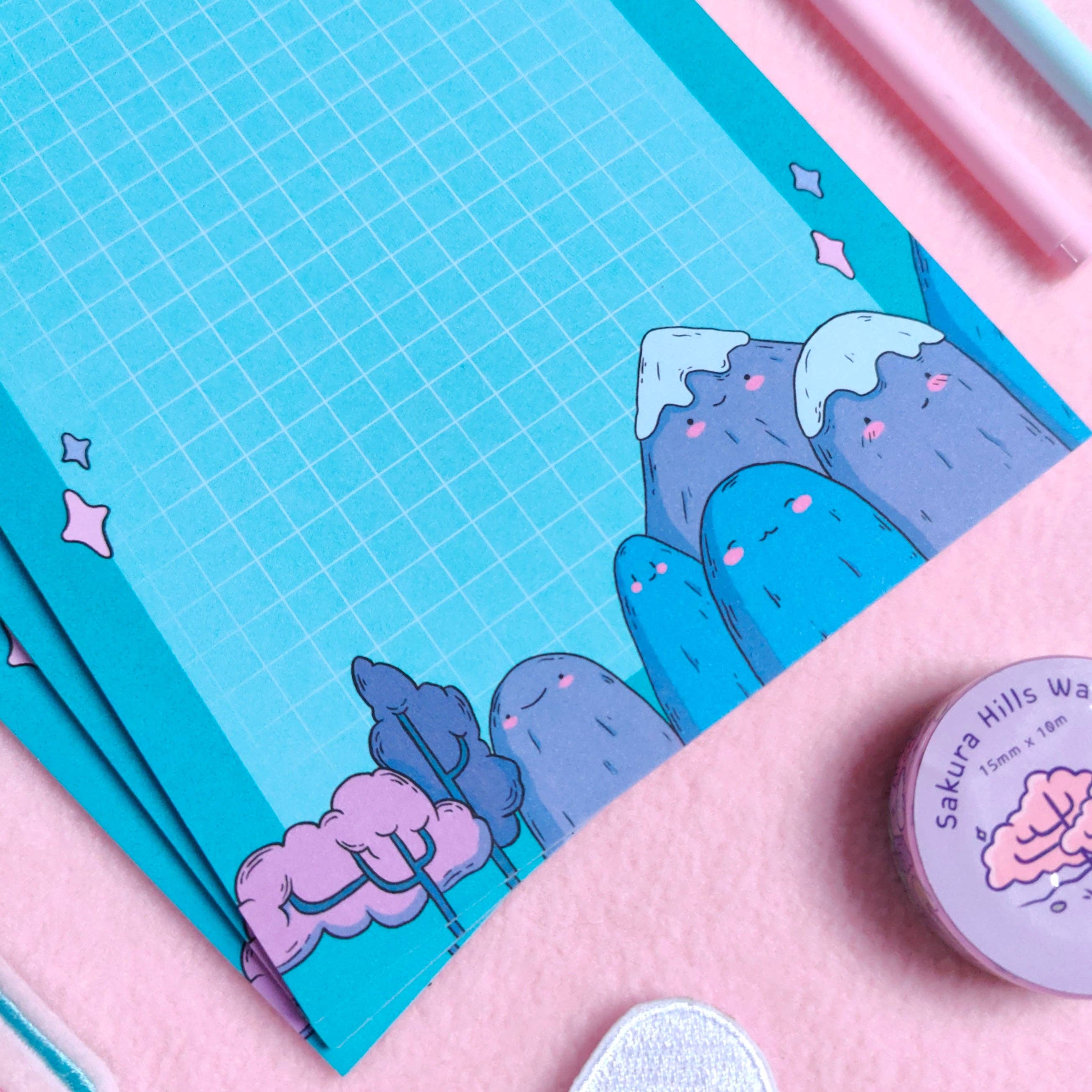 Kitty and Meg - Wholesale Planner - Misty Mountains A6 Daily Jotter Pad1