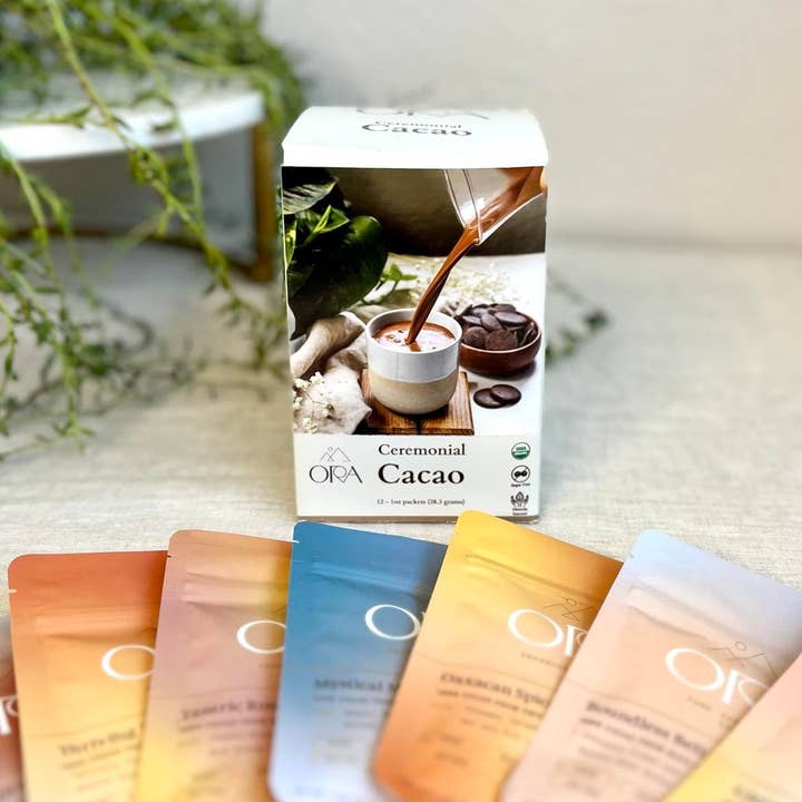 Ora Cacao - Wholesale Hot Cocoa Mix/Kit - Ceremonial Cacao - Single Serving Size - 100% Chocolate