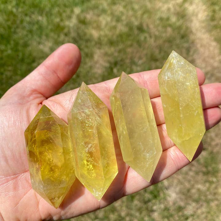 New Moon Beginnings - Wholesale Spiritual Stone/Crystal - Lemon Quartz Double Terminated Point - Polished Crystal