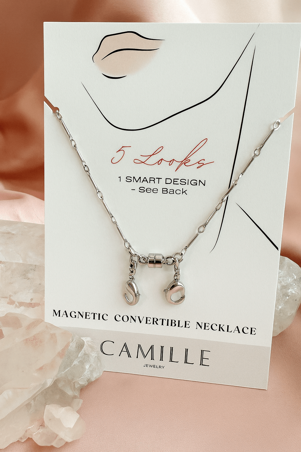 Camille Jewelry - Wholesale Sunglasses/Eyeglasses Strap - Women's - Magnetic Necklace – Convertible Bar Chain1