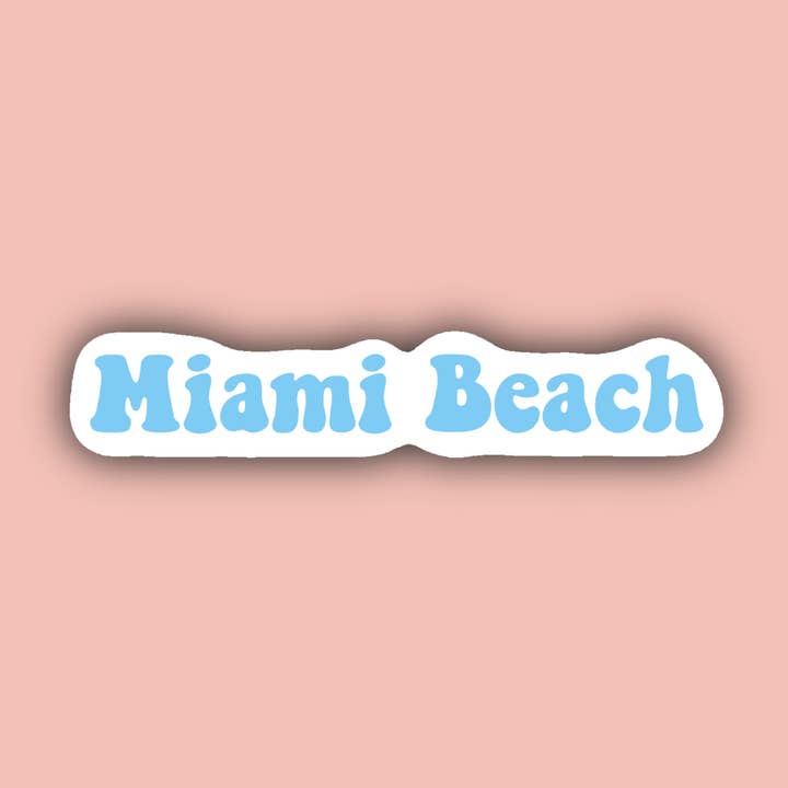 Miami Beach - 3" Waterproof Sticker for wholesale by Delmarva Stickers