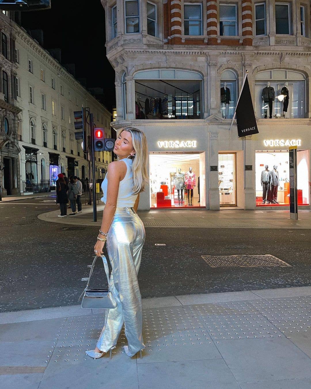 Amy Lynn - Wholesale Pants - Women's - Lupe Straight Faux Leather Metallic Pants26