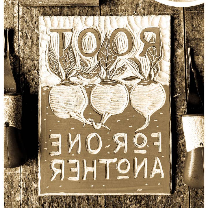 Big Mitten Linocuts - Wholesale Everyday Greeting Card - Root for One Another Linocut Card4