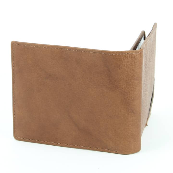 Leather Impressions Inc - Wholesale Wallet - Men's - RFID Bifold w/Center I.D. Flap & Corner Contrast Notch 15715