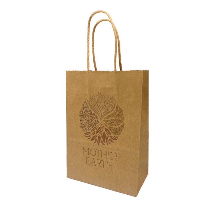 Kis Paper - Wholesale Gift Bag - Custom Print Gem 5.3"x3.5"x8.5" Kraft Paper Bags