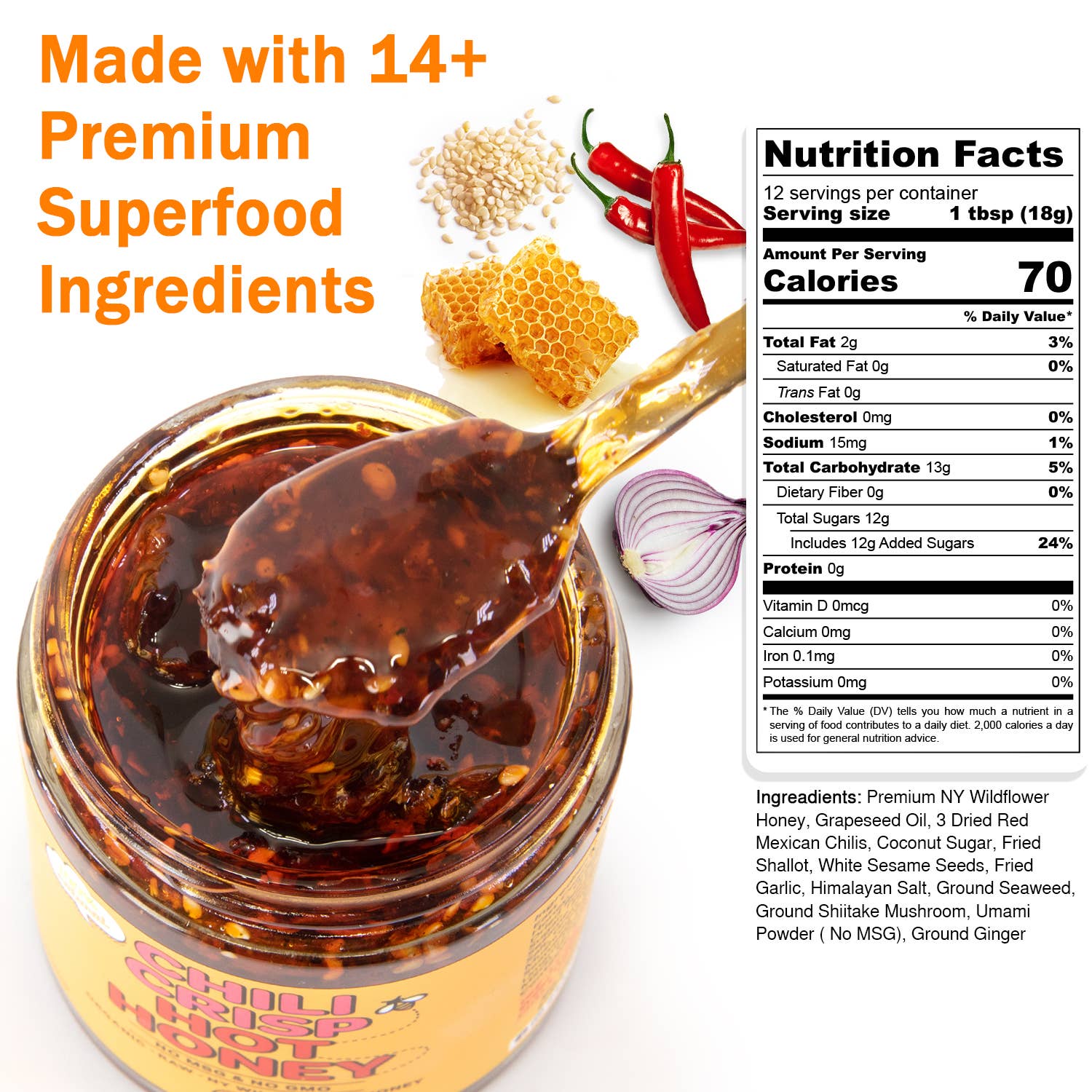 SAUCE UP NEW YORK - Vendita all'ingrosso Miele - Miele Artigianale Piccante al Chili Croccante 100% Naturale6