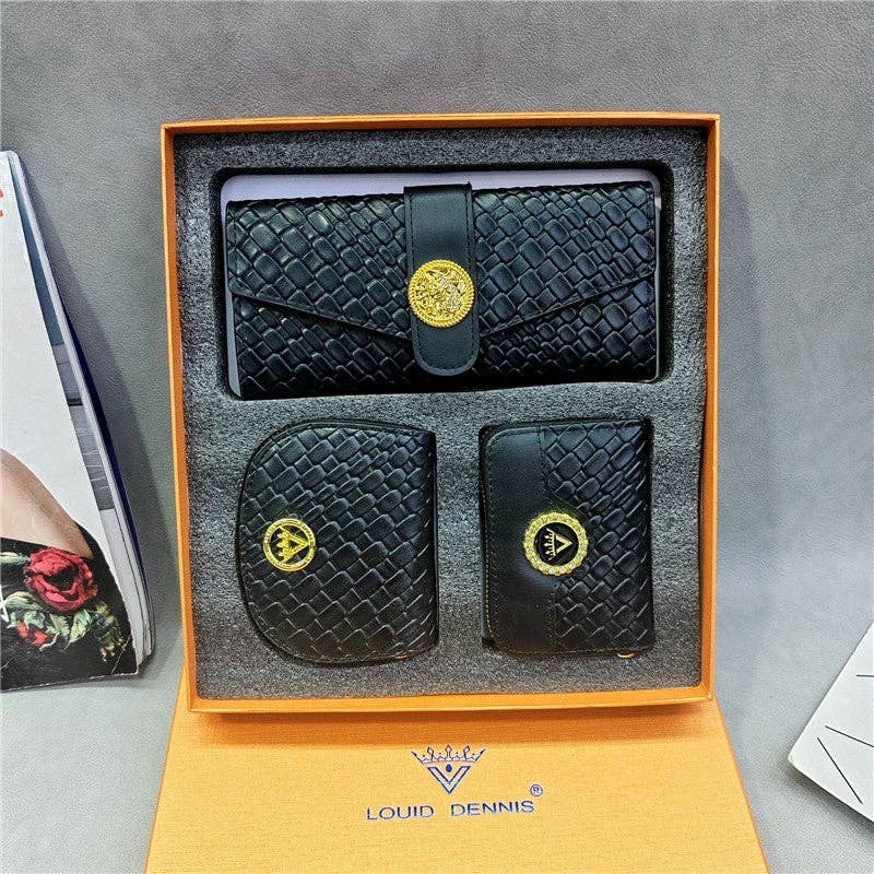 UZ Wholesale Store - Wholesale Wallet - Women's - Gift Box Set PU Wallet Card Holder Three-Piece Set0