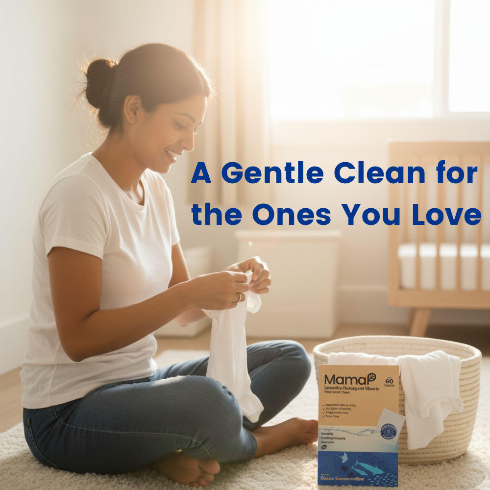 MamaP - Venta al por mayor Cápsulas/ polvos de detergente para ropa - Hojas de detergente para la ropa sin SLS para pieles sensibles2