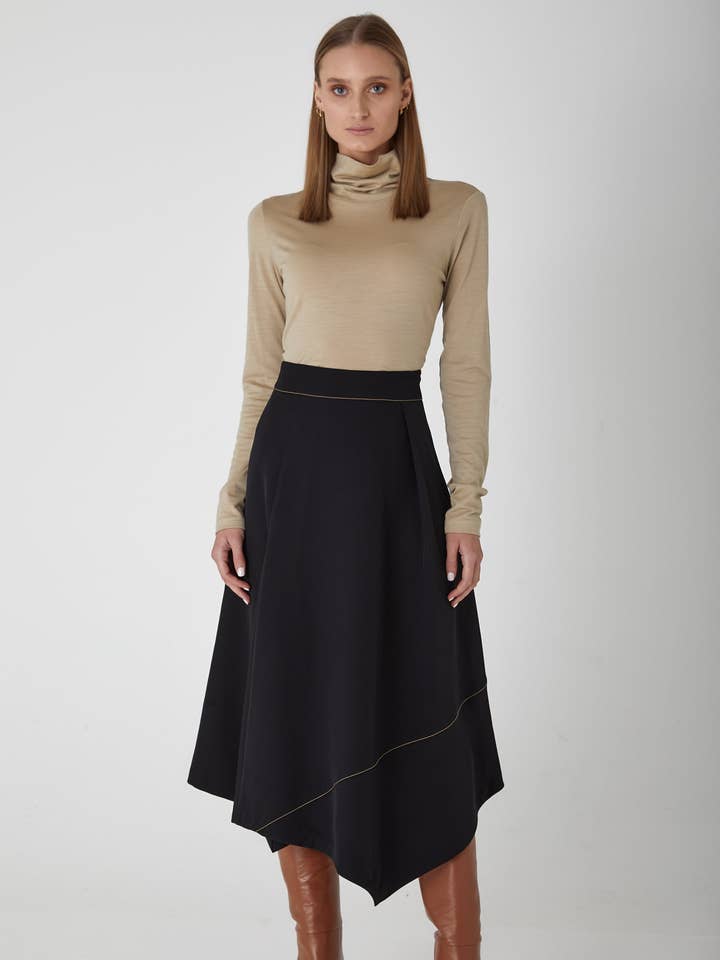 Palmer High Waisted Skirt - Black for wholesale by Allora