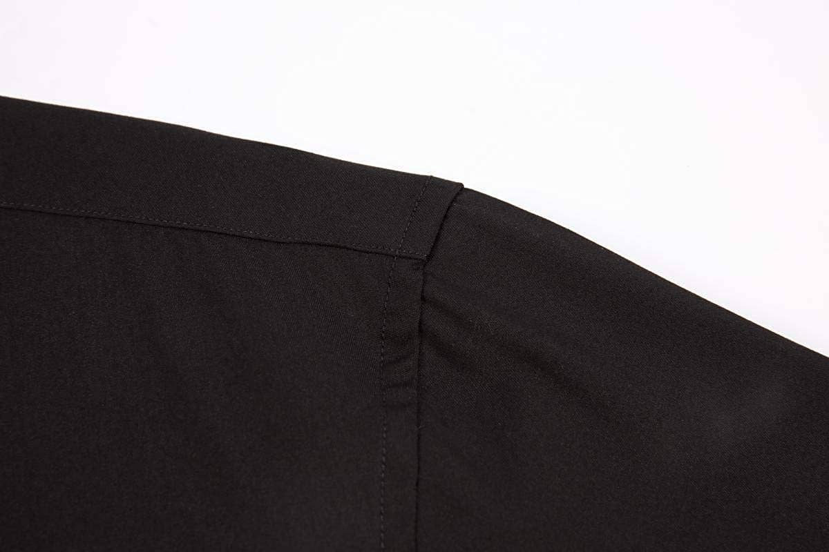 Rodeo Clothing - Wholesale Button Down Shirt - Men's - Mens Dress Shirts Wrinkle Free Regular Long Sleeve Shirts - BLACK2