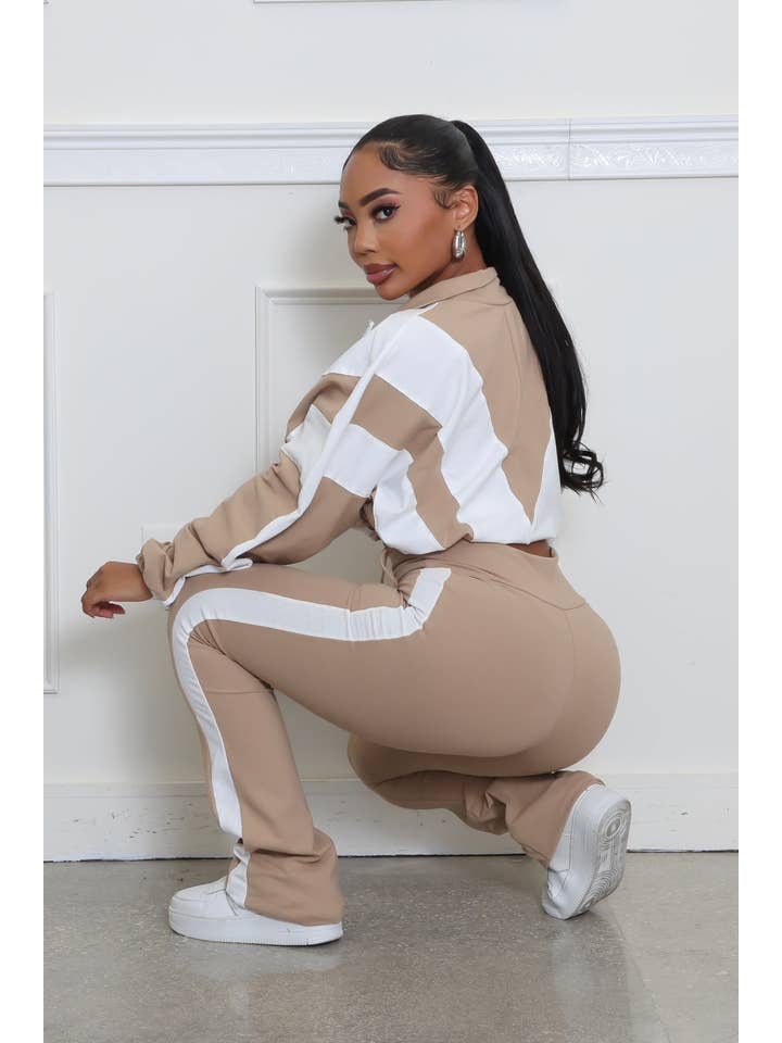 5besties inc - Wholesale Top & Pant Set (NOT Loungewear) - Women's - COLOR BLOCK WINDBREAKER AND FLARE PANTS SET9