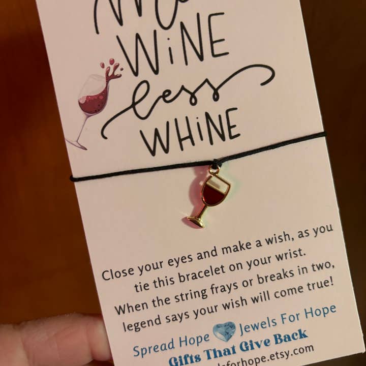 Jewels For Hope - Wholesale Charm/Dangle Bracelet - Wine Lovers, Wine Wish Bracelet, Charm Jewelry3
