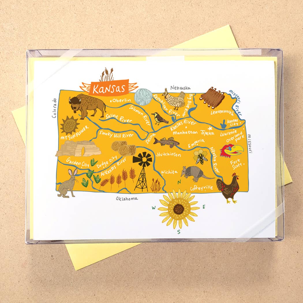 Allport Editions - Wholesale Briefpapier/indexkaartenset - Hallo USA Boxed Card-serie - ALLE 50 STATEN HIER!18