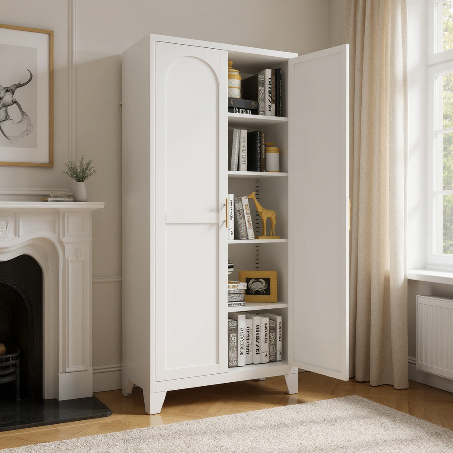 HOMYCASA DESIGN INC - Vente Armoire - Armoire de rangement Shapely Doors avec étagères réglables2