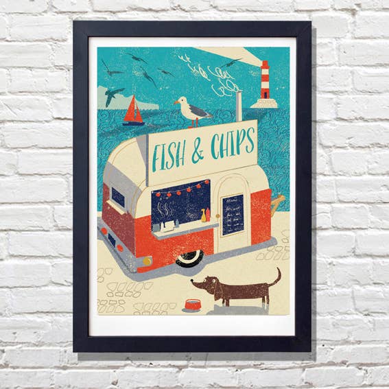 Rocket 68 – wholesale Art print – Fish and Chips Ahoy! Print