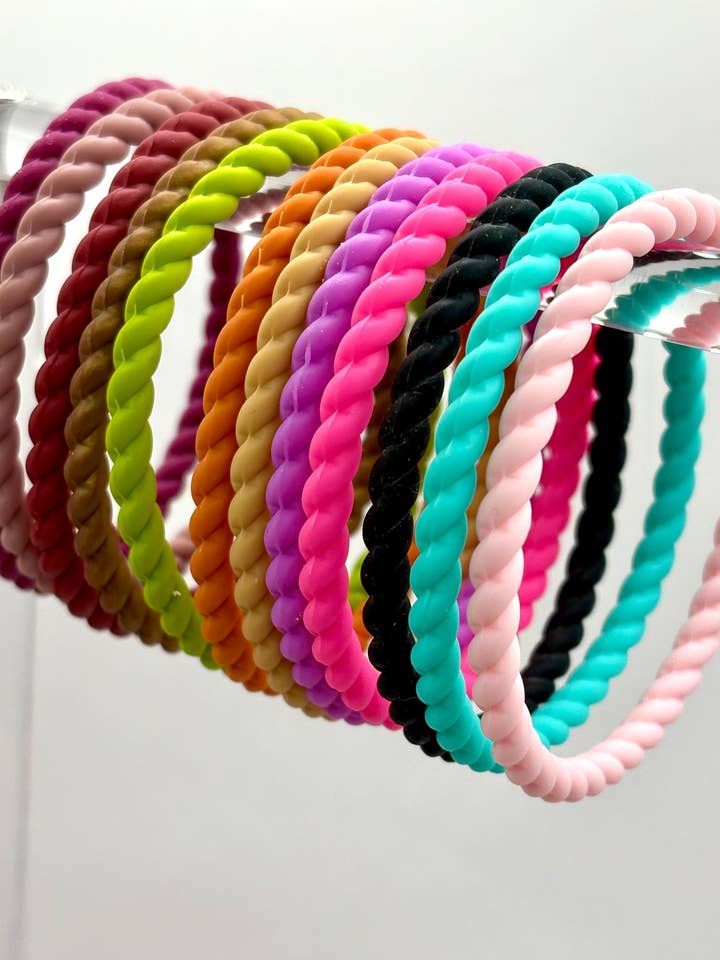 Bracciale da Donna in Silicone Intrecciato - Impilabile per la vendita all'ingrosso da parte di ASAP Craft Supplies