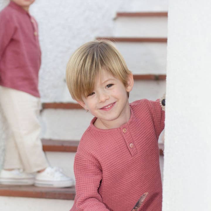 Marsala Waffle Sweater for wholesale by inMINIATURE