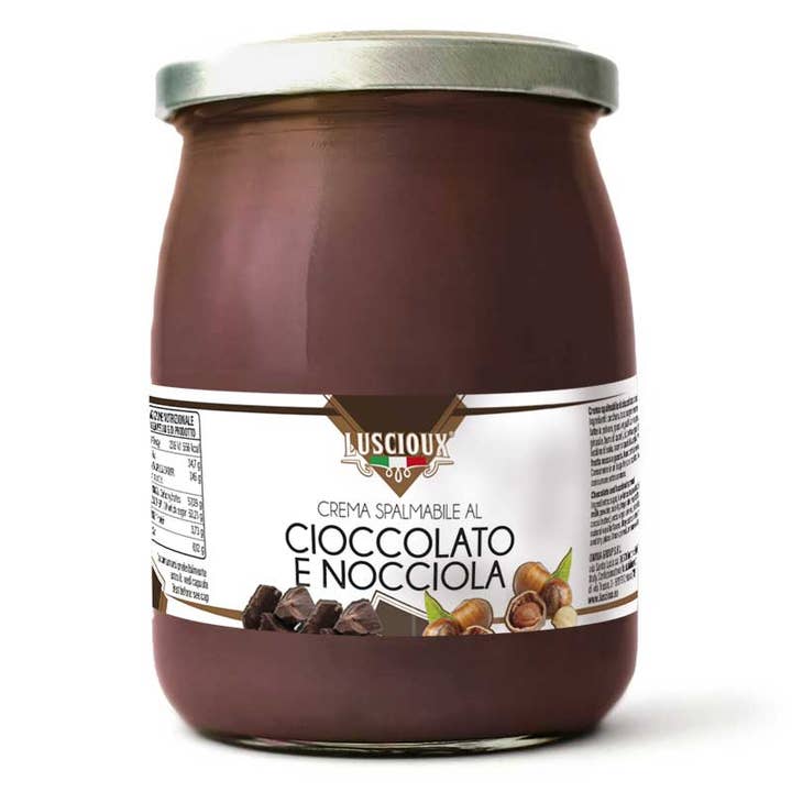 LUSCIOUX - OMNIA GROUP SRL - Wholesale Nut Butter - Chocolate and Hazelnut spread cream 600 g large jar