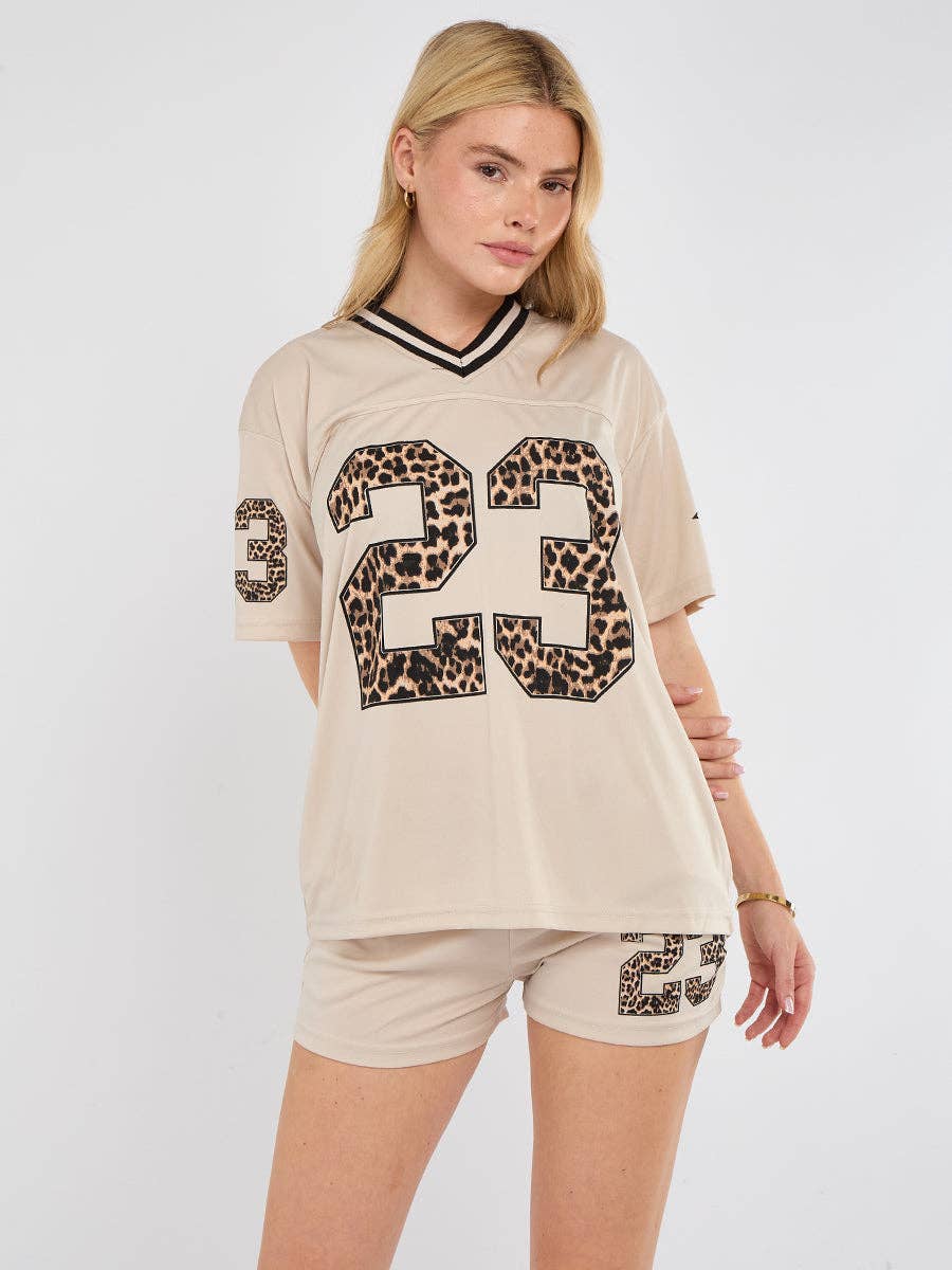 AX Labels - Wholesale Top & Short Set (NOT Loungewear) - Women's - Leopard Print 23 T-Shirt With Shorts Co-ord42