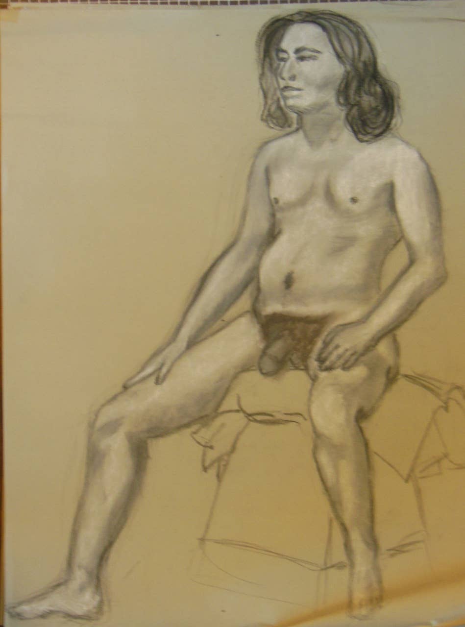 Jane A Gordon: Jewelry  Art  Gifts  Inspiration - Wholesale Painting/Drawing - Nude Drawing: Charcoal & Pastel on Grey Paper. 070