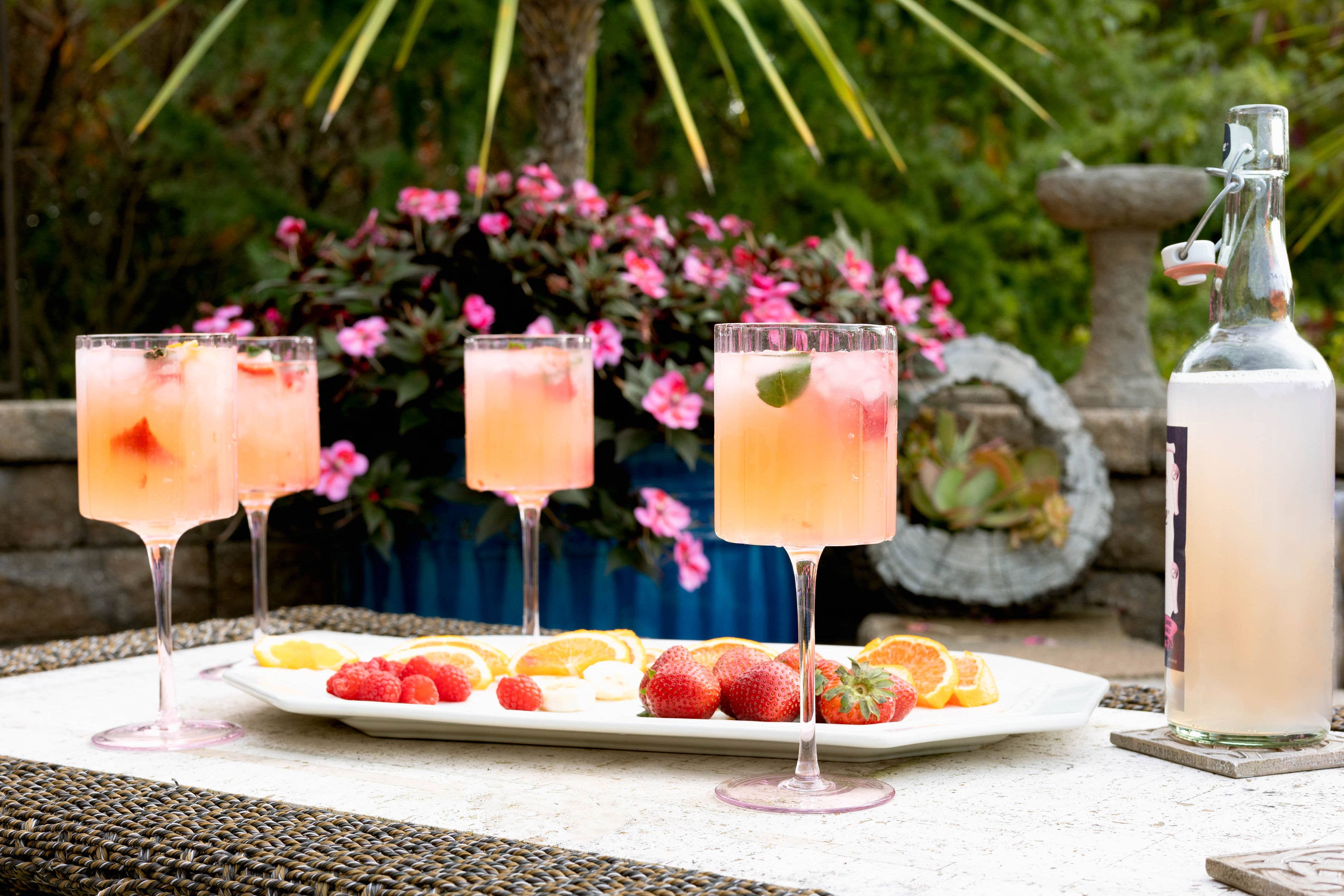 Jeanne Fitz - Wholesale Wine Glass - Scalloped Rim Fluted Wine Glass, Set of 4, Pink4