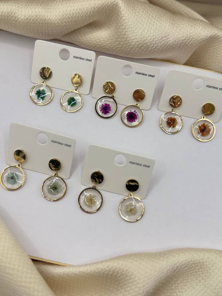 Orecchino con fiore stampato per la vendita all'ingrosso da parte di YOLA