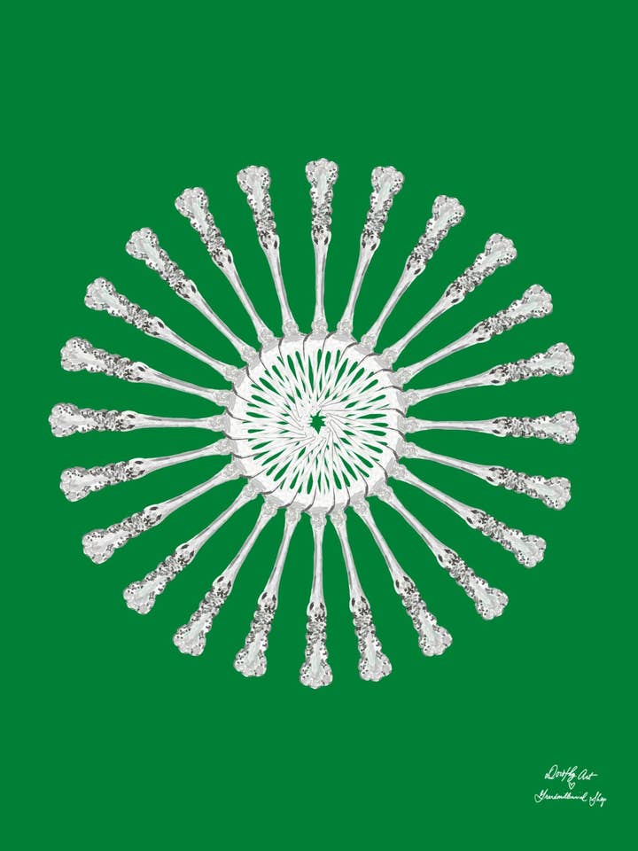 Grandmillennial Buttercup Burst Fine Art Print in Green for wholesale by Dorothy Art