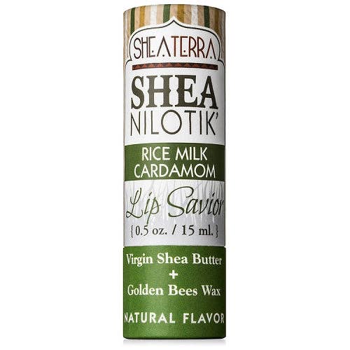 Shea Nilotik' Lip Savior RICE MILK CARDAMOME pour la vente par Shea Terra Organics