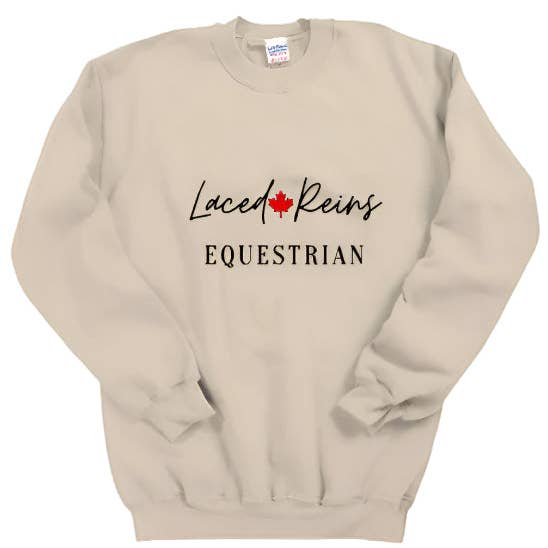Laced Reins EQ Crewneck Canadien - Sable pour la vente par Laced Reins Equestrian