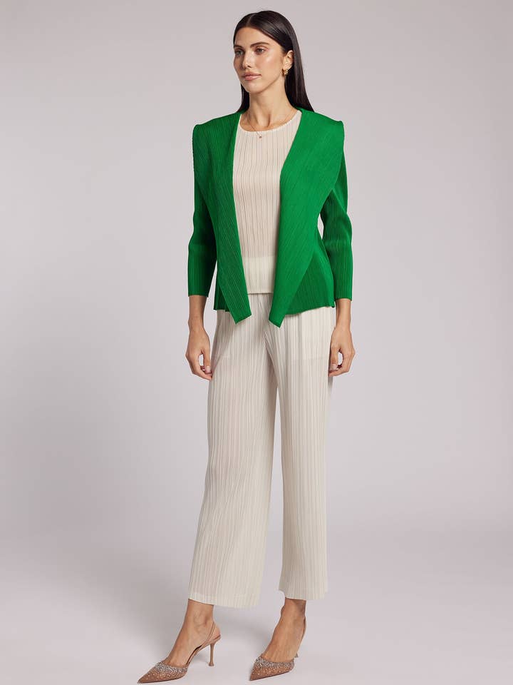 Jade Crystal Pleats Shawl Cardigan for wholesale on Faire1