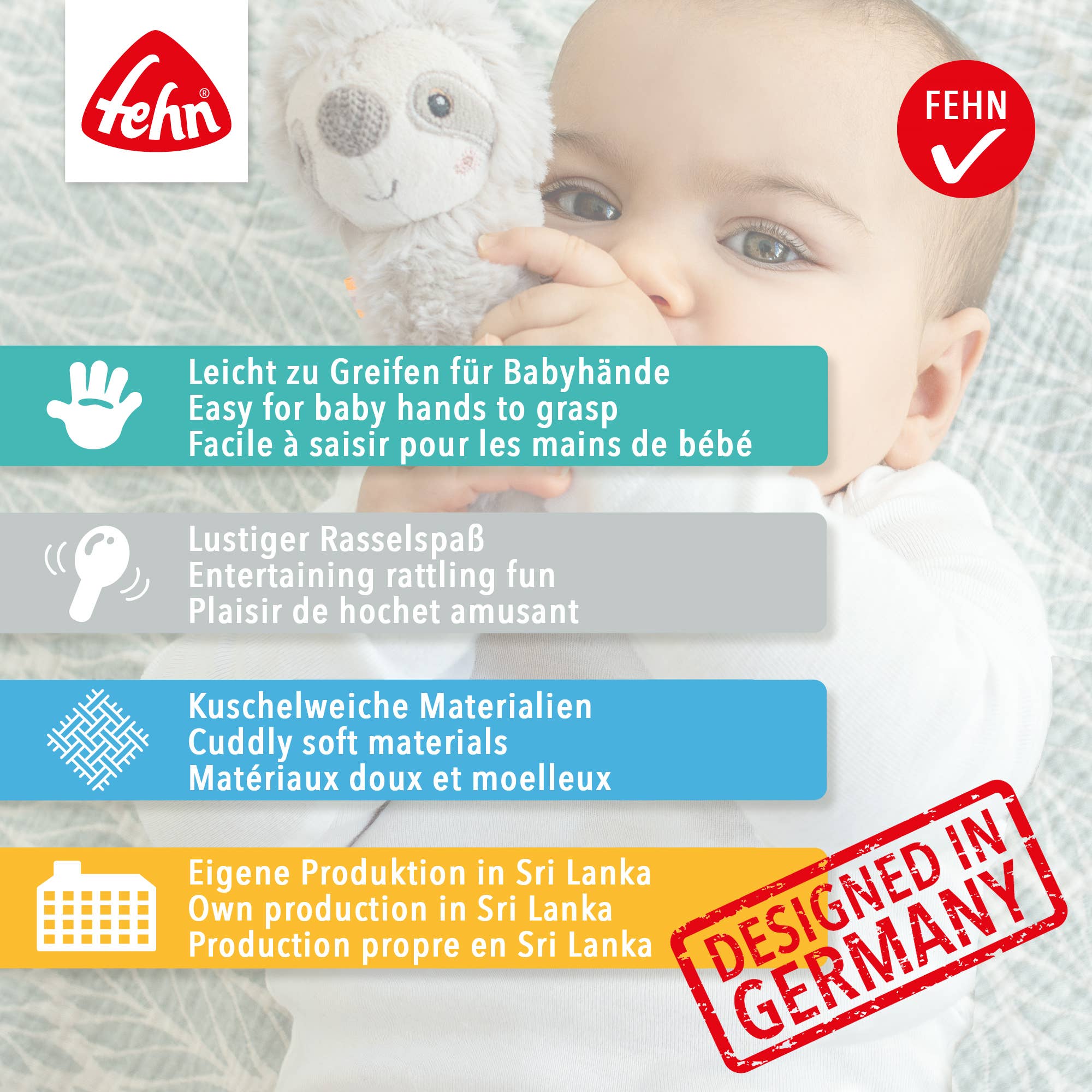 Fehn - Wholesale Handheld Rattle - Baby - Chameleon Grasping Ring - Grasping & Motor Skills Toy5