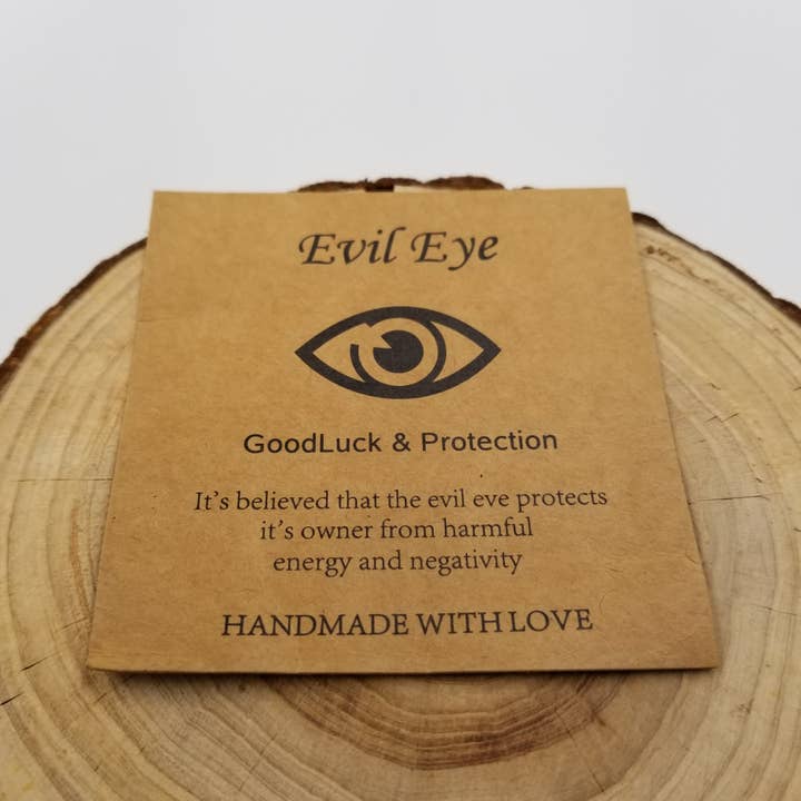 CHAKRA JEWELRY – Engroshandel Perlearmbånd – Natural Stone Evil Eye Chakra armbånd med kort2