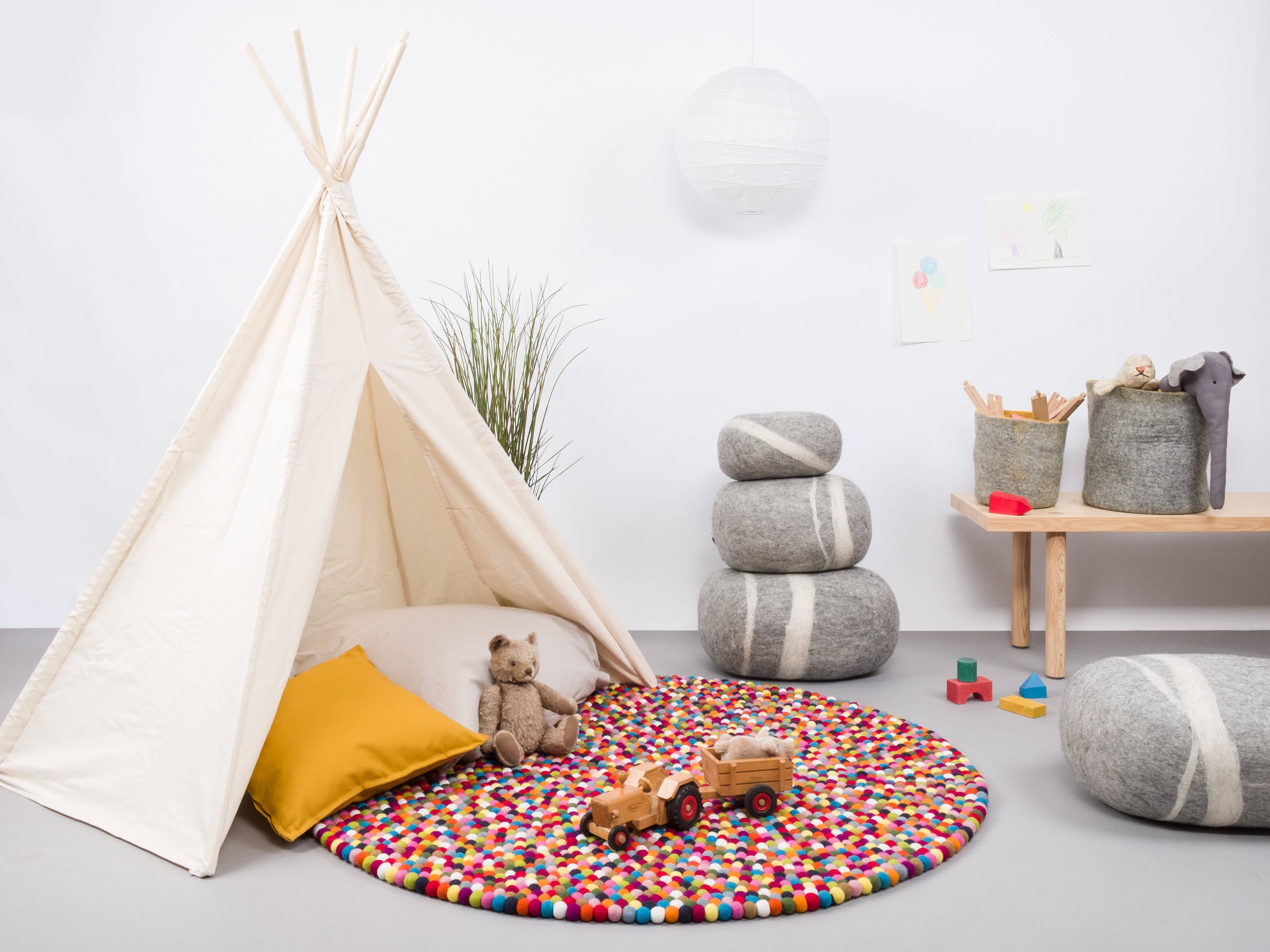 myfelt - Wholesale Area Rug - Lotte felt ball rug round 100% wool4