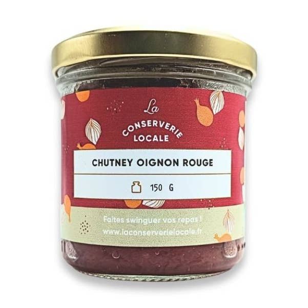 Chutney Oignon Rouge BIO 150g pour la vente par La Conserverie Locale
