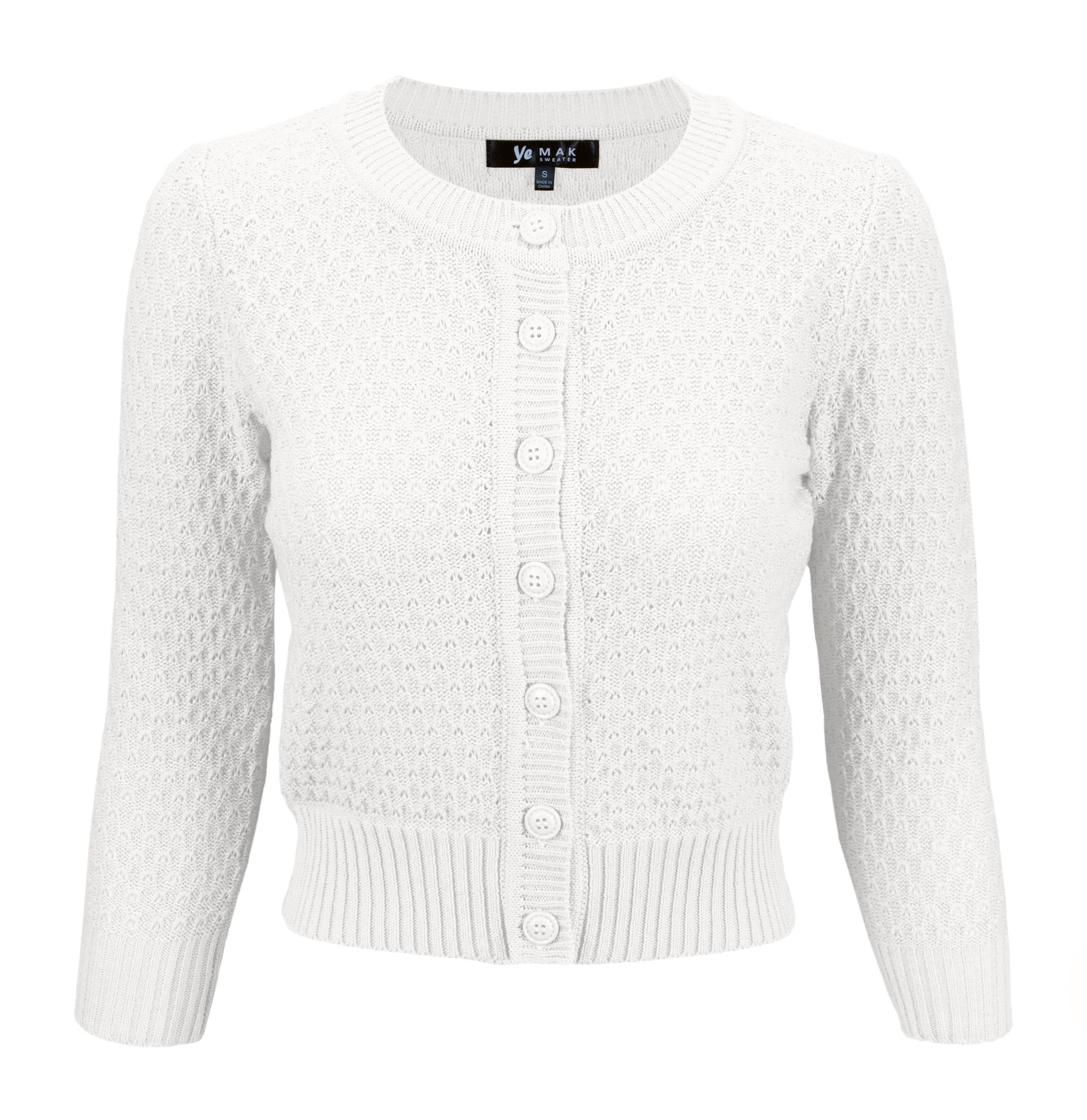 Mak - Vendita all'ingrosso Cardigan - Donna - Maglione cardigan plus size lavorato a maglia girocollo con maniche a 3/4 MK3514PL79