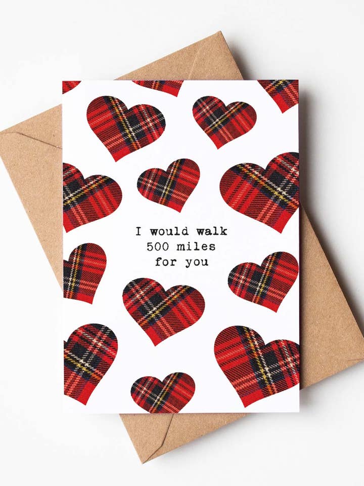 500 Miles | Scottish Greeting Card | Anniversary card for wholesale by Hiya Pal
