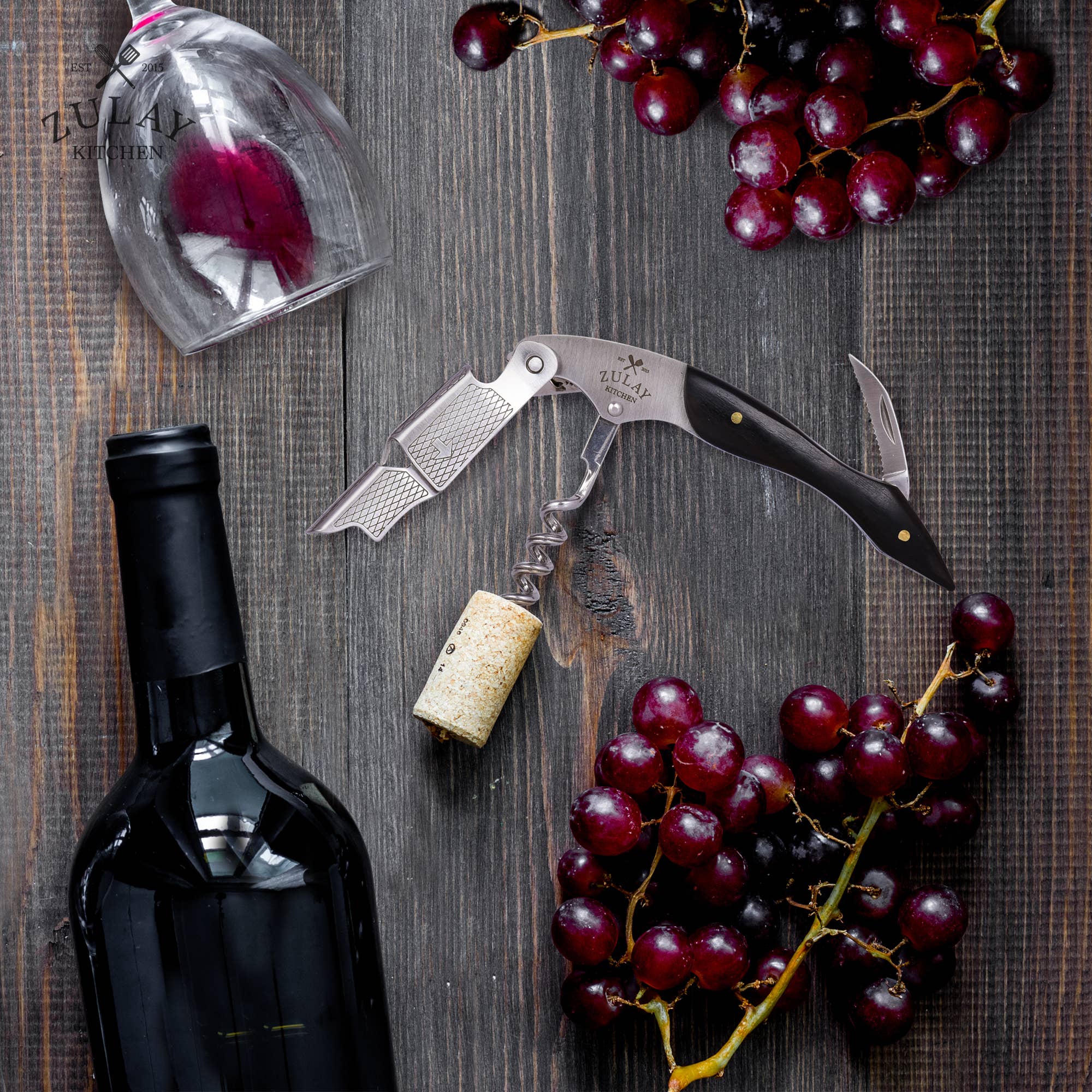 Zulay Kitchen - Wholesale Bottle/Wine Opener - 3-in-1 Waiter Corkscrew Wine Bottle Opener7