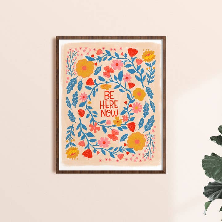 Be Here Now - Floral Art Print for wholesale by Dream Folk Studio
