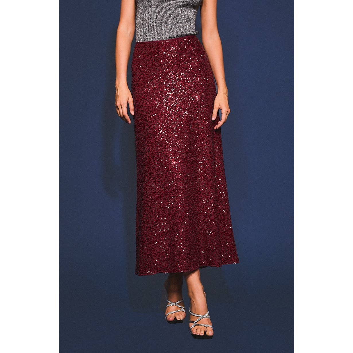 Apolline - Wholesale Skirt - Women's - SEQUIN BIAS MAXI SKIRT0