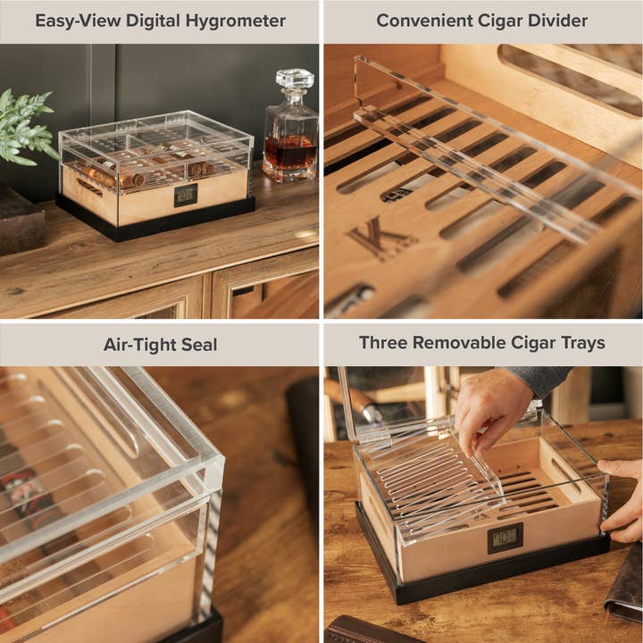 Case Elegance - Wholesale Humidor/Cigar Accessory - Felix Pro Tupperdor - Acrylic Humidor
