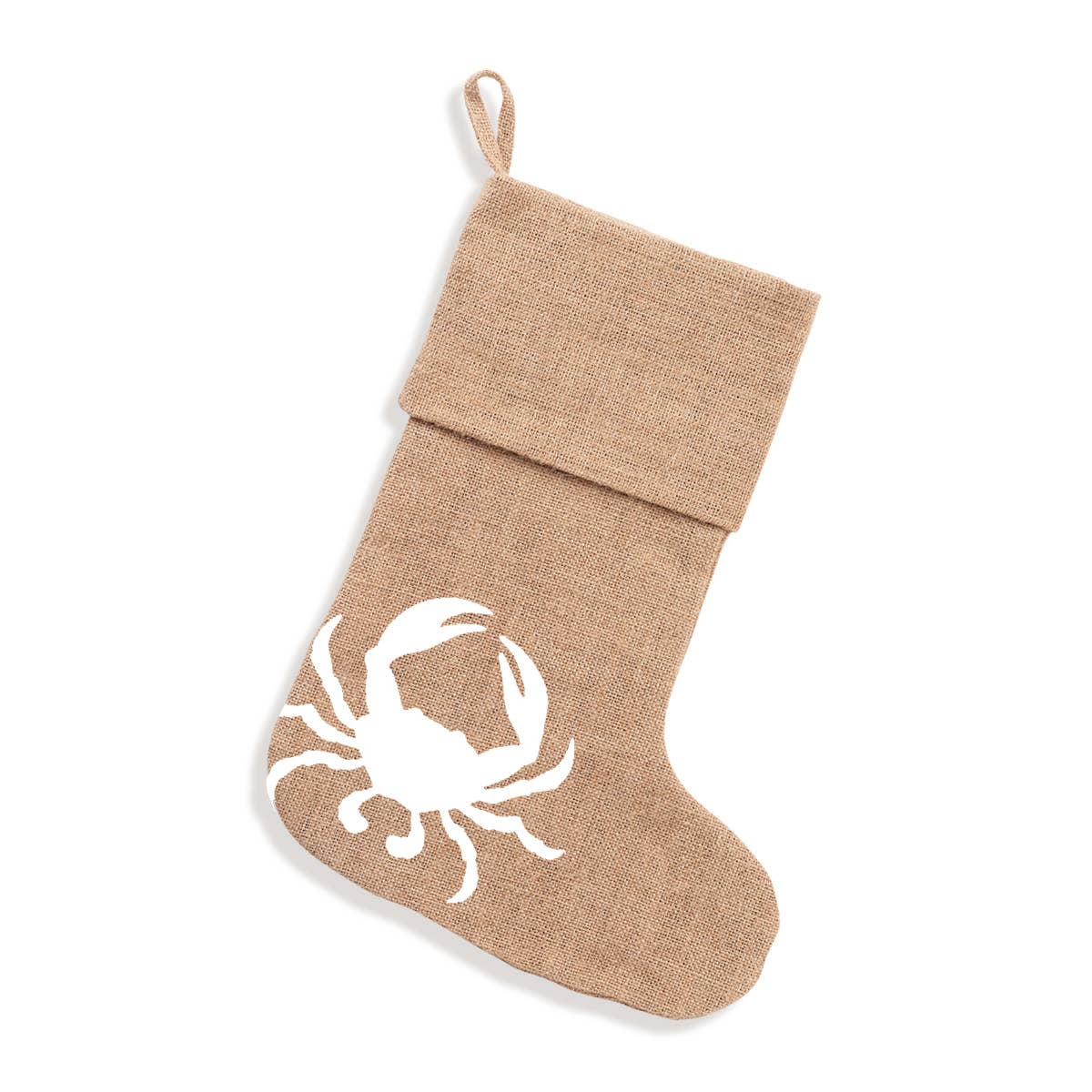 Viv&Lou – wholesale Holiday Stocking – Crab Burlap Stocking0