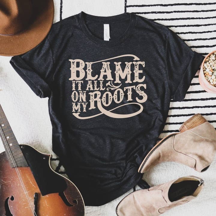 T-shirt souple à motif Blame It All On My Roots pour la vente par Festivitees