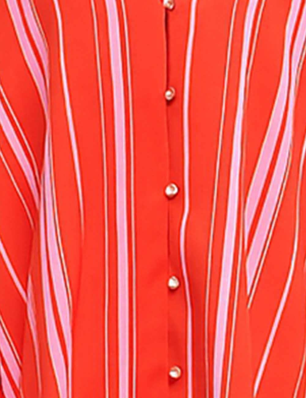 Red Ladies Striped Long Sleeves Top & Pants Lounge Set SKST5K26 for wholesale on Faire3